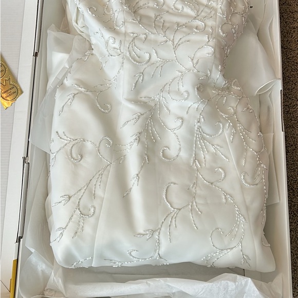 Demetrios Elegant White Embroidered Gown - Picture 4 of 7